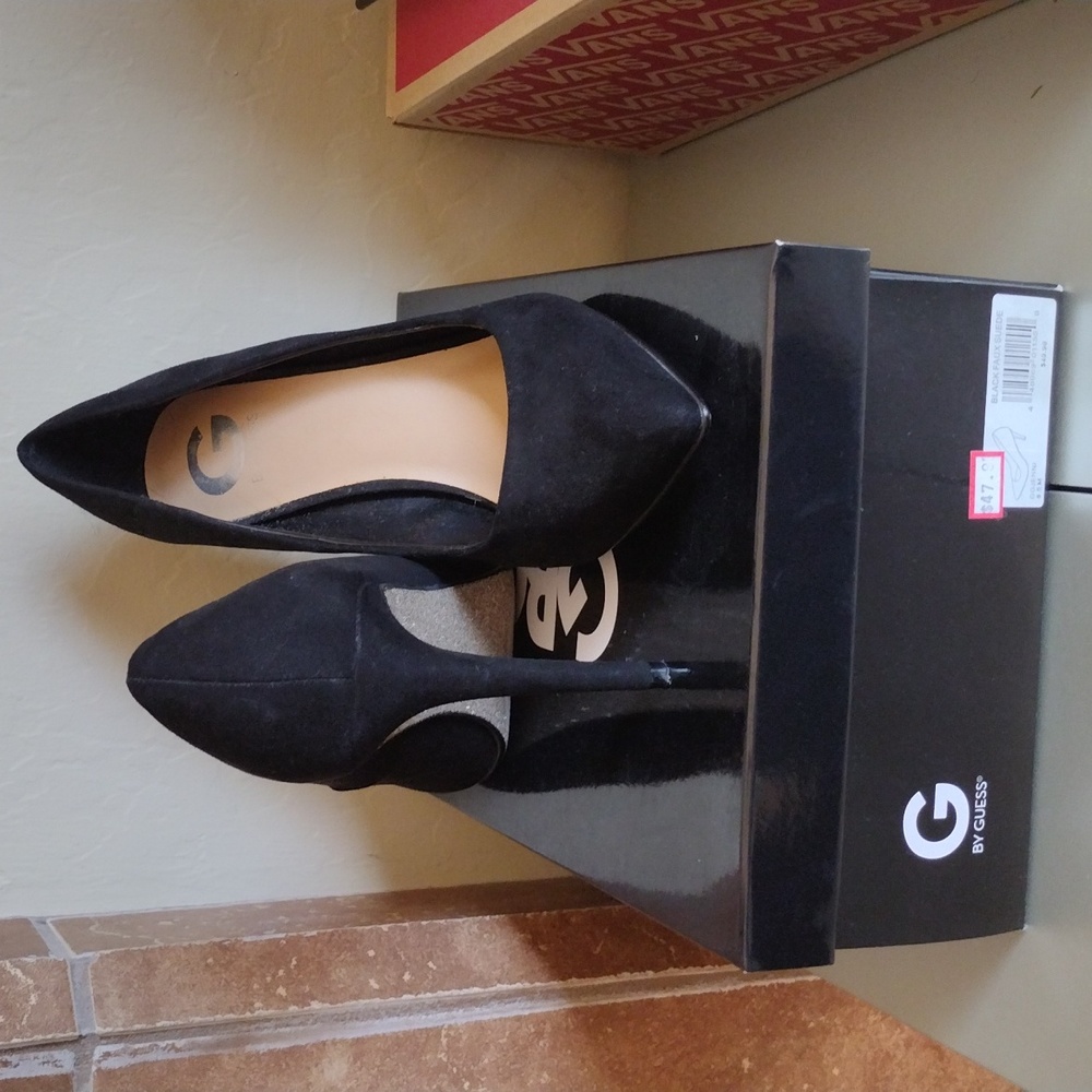 Black Faux Suede Heels by GBG Guess in size 8.5